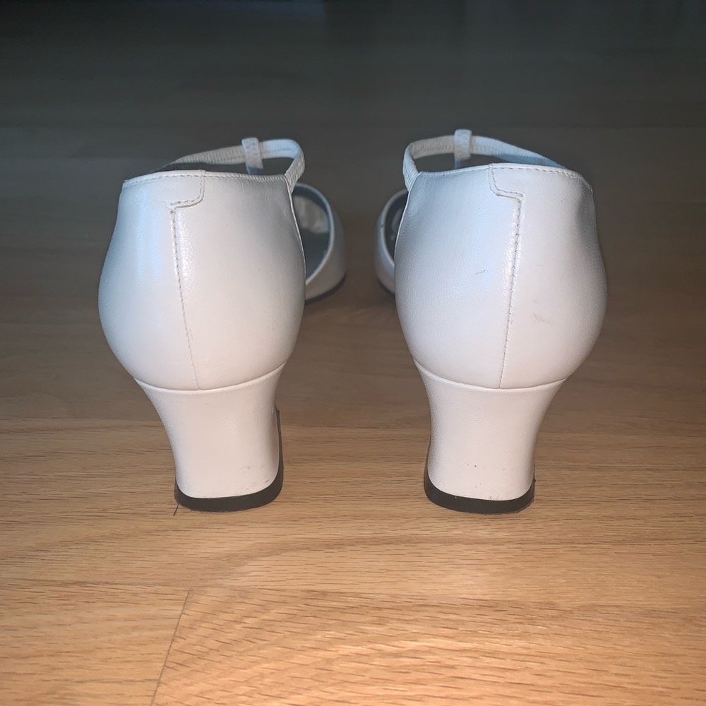 Off White Strappy Low Heels